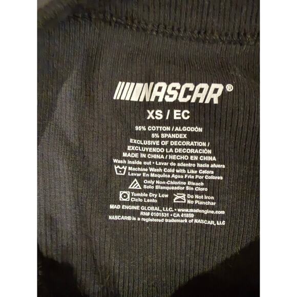 New! NASCAR ribbed black tank size XS embroidered race fan women's Logo Racing - Picture 3 of 5